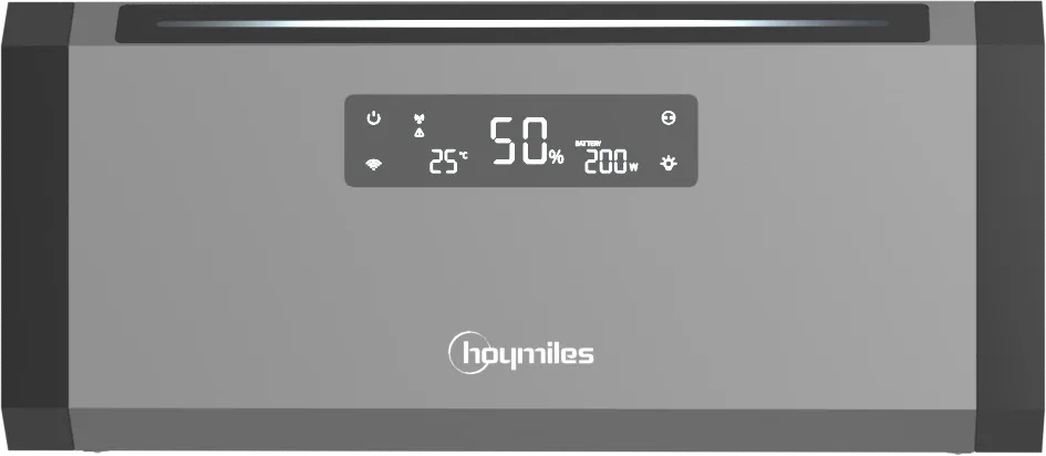 Hoymiles HiBattery 1920 AC in der Frontansicht mit LED-Anzeige