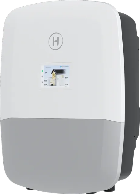 Hoymiles Hybrid-Wechselrichter HIT-8L-G3S mit Farbdisplay, schräg von rechts