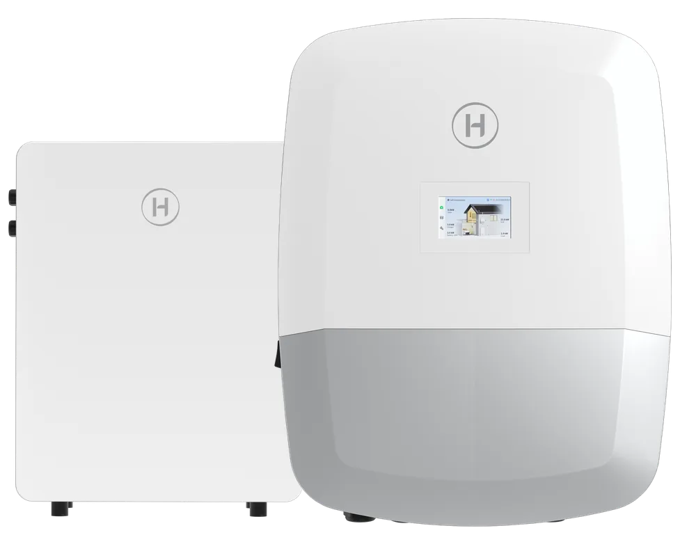 Hoymiles HIT-6L-G3S mit Farbdisplay neben dem Speicher LB-6D-G3