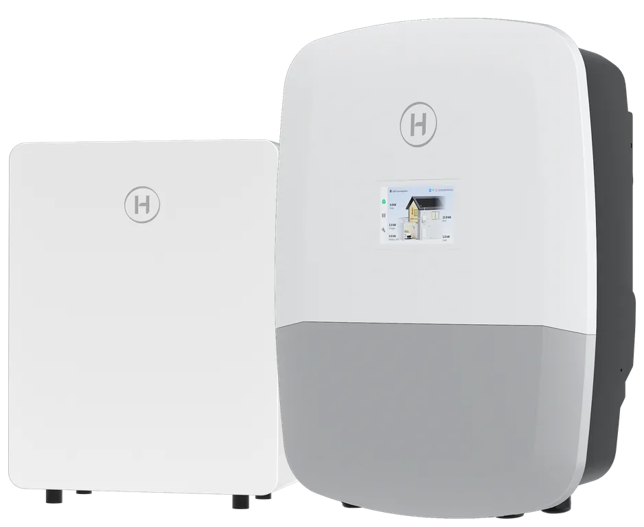 Hoymiles HIT-8L-G3S mit Farbdisplay neben dem Speicher LB-6D-G3